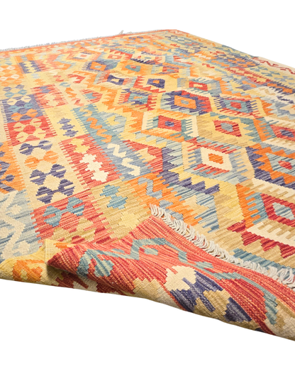 Tribal Kelim Afganistan 250x180 wollen vloerkleed handgeweven