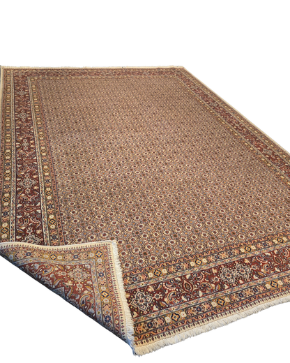 Groot Perzisch tapijt Moud 340x250 wol zijde vloerkleed Handgeknoopt Iran