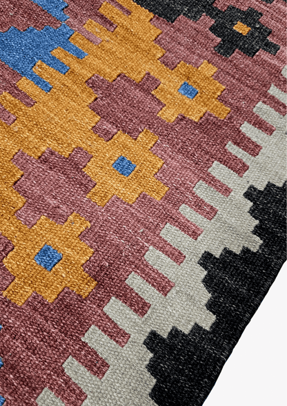 Afgan tribal kelim 300x200 handgeweven wollen vloerkleed