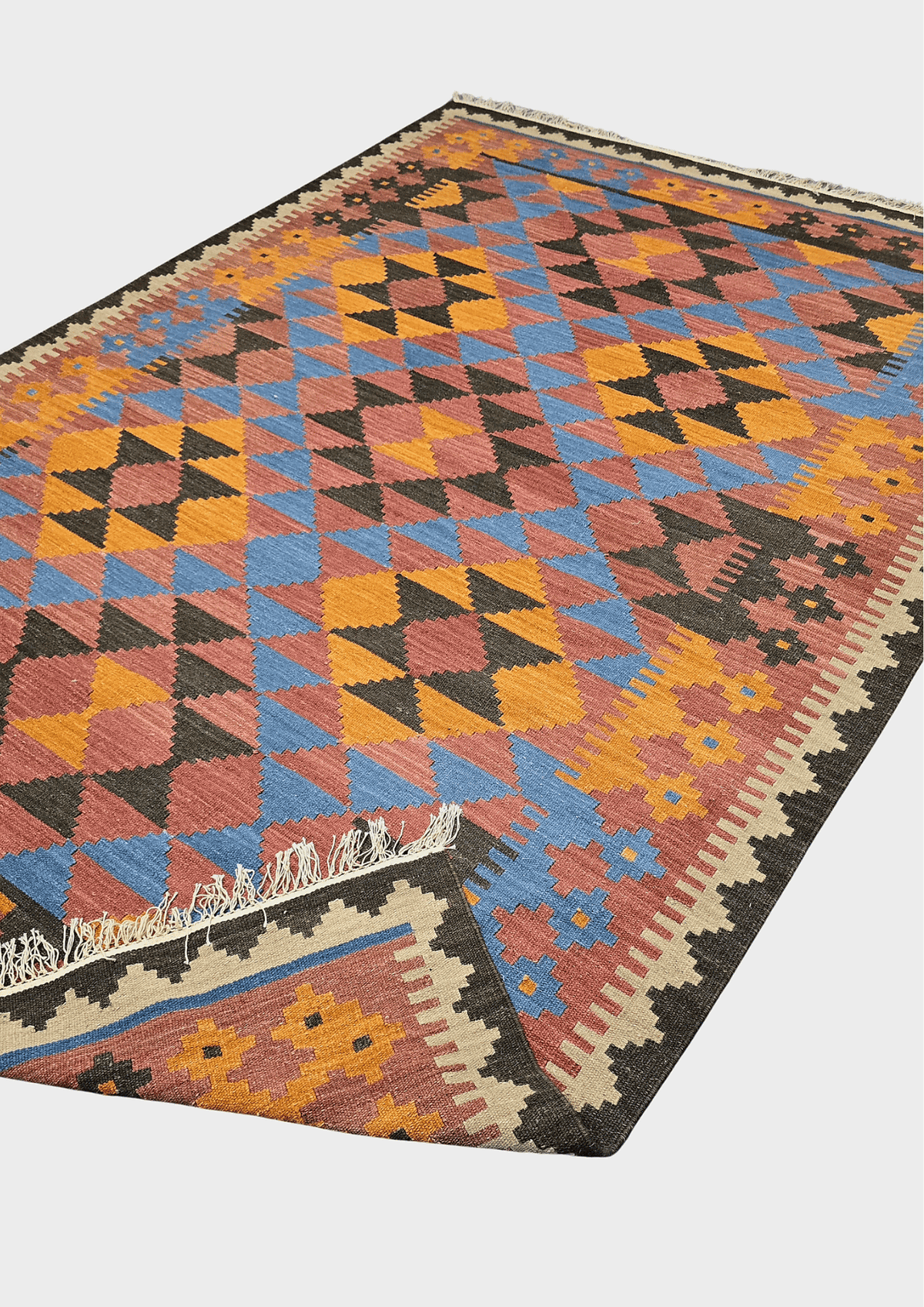 Afgan tribal kelim 300x200 handgeweven wollen vloerkleed