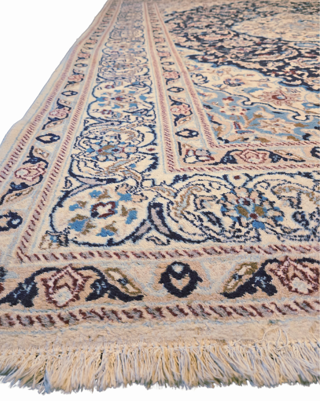 Groot Perzisch tapijt Nain 340x240 wollen vloerkleed Iran handgeknoopt