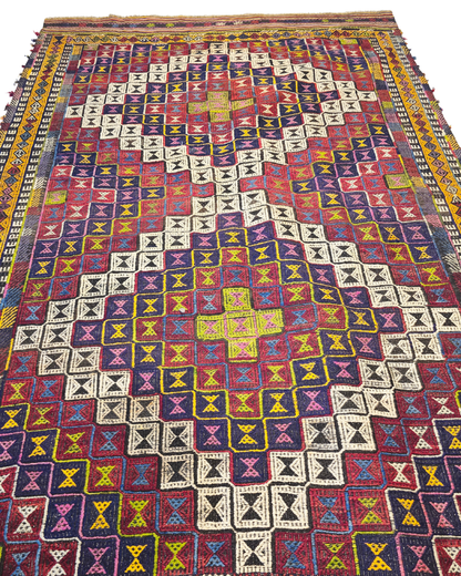 Ttribal Kelim Jijim cicim Tribal 290x185 wollen vloerkleed handgeknoopt Turkije