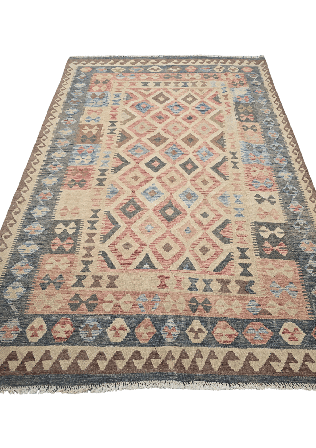 Afgan tribal kelim 290x190 handgeweven wollen vloerkleed