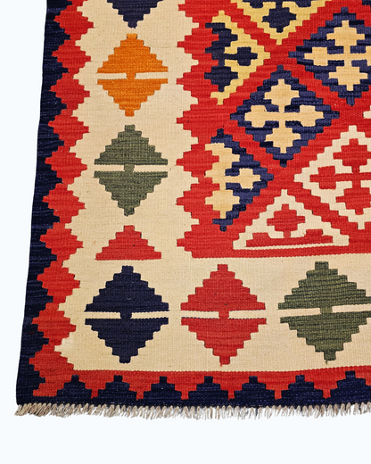 Tribal Kelim Afganistan 250x180 wollen vloerkleed handgeweven