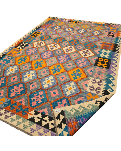 Kelim tapijt Afgan perzisch 297x206 wollen vloerkleed