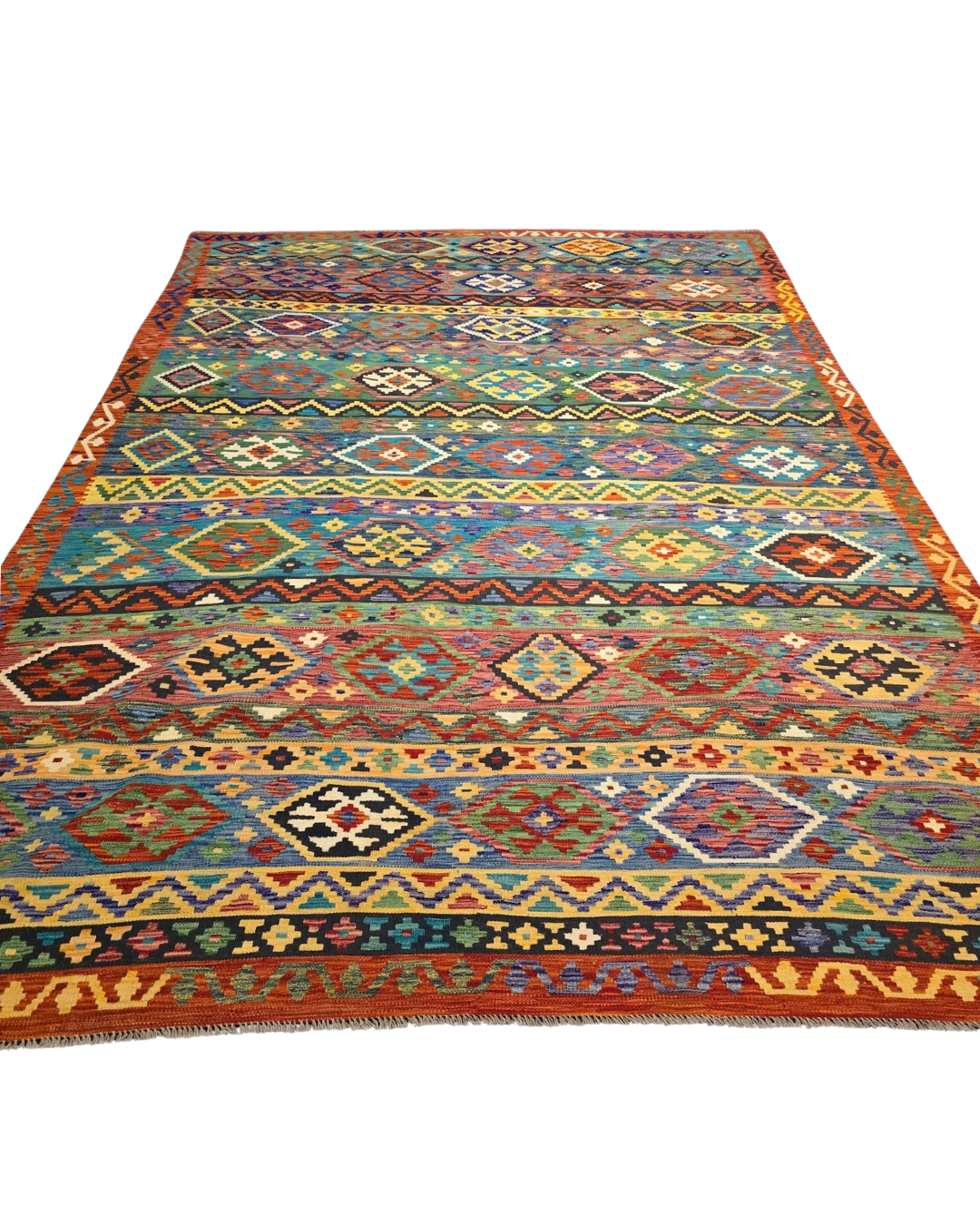 XL Groot Afghan Kelim Tapijt Perzisch 358x255 wollen vloerkleed