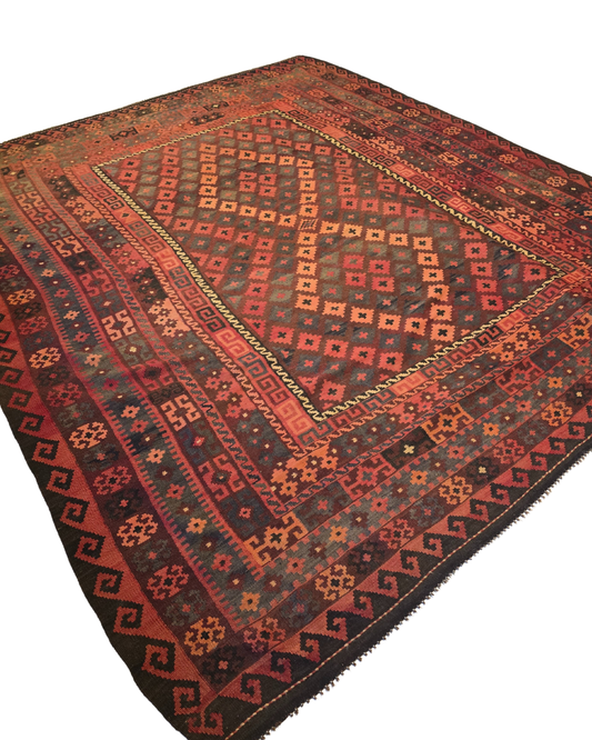 Tribal Kelim afganistan 310x250 wollen vloerkleed handgeknoopt
