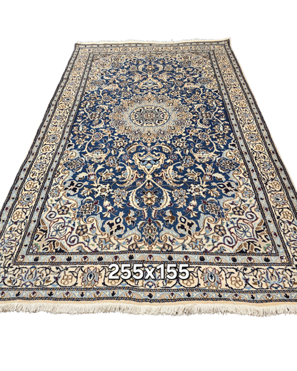 Perzisch tapijt Nain 255x155 wollen vloerkleed handgeknoopt iran