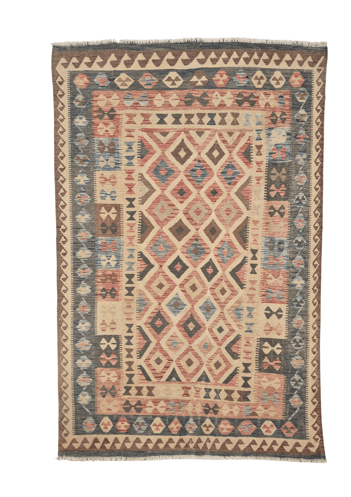 Afgan tribal kelim 290x190 handgeweven wollen vloerkleed