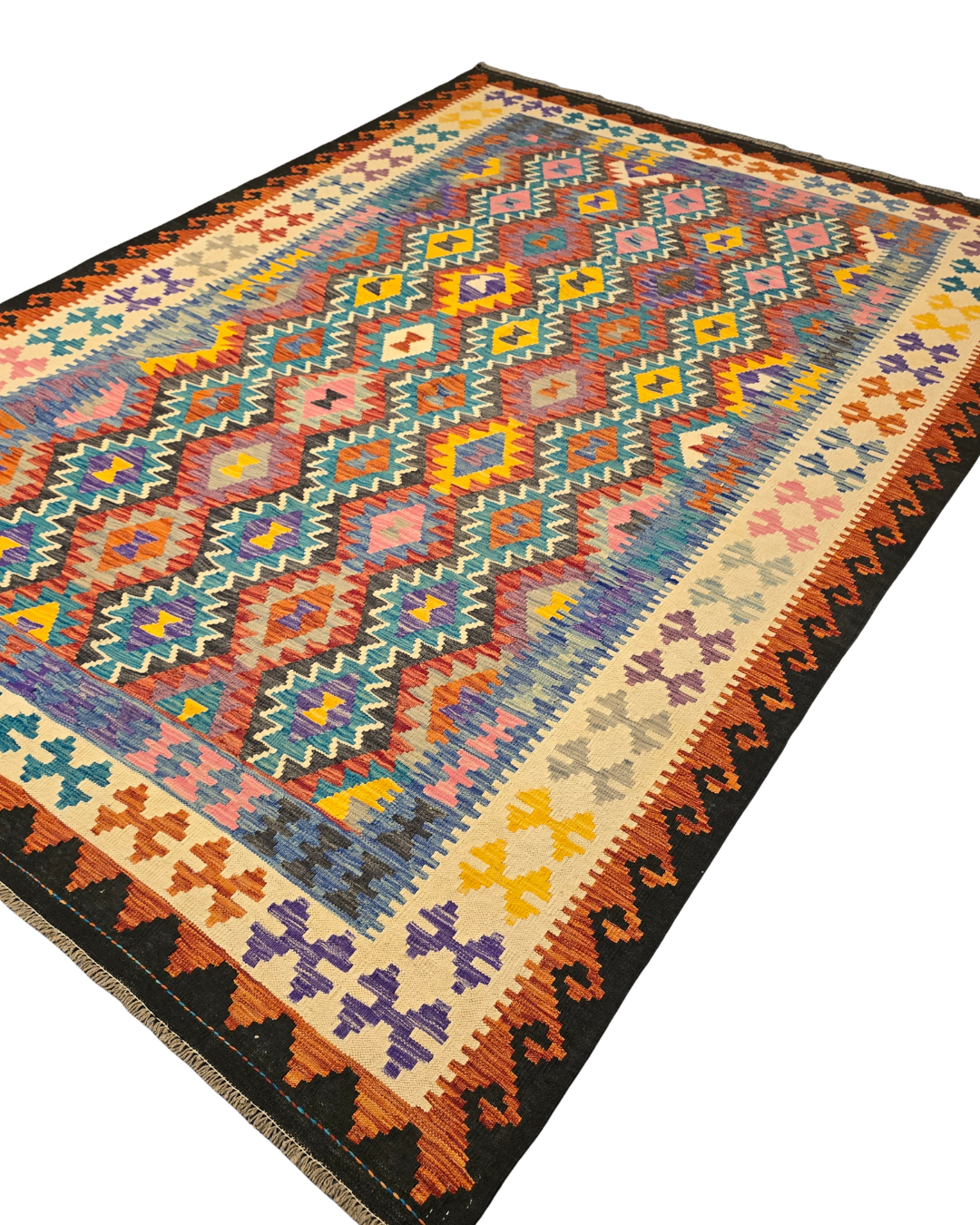 Kelim tapijt Afghan perzisch 304x205 wollen vloerkleed