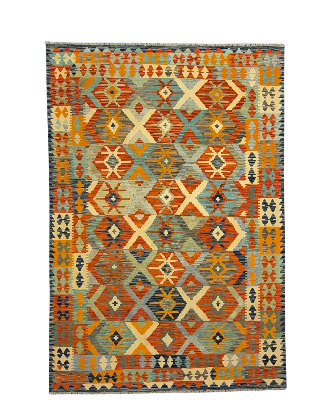 Kelim tapijt Afghan perzisch 298x203 wollen vloerkleed