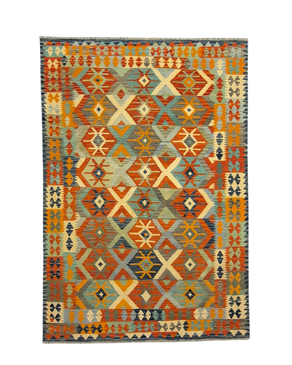 Kelim tapijt Afghan perzisch 298x203 wollen vloerkleed