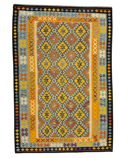 Kelim tapijt Afghan perzisch 286x191 wollen vloerkleed