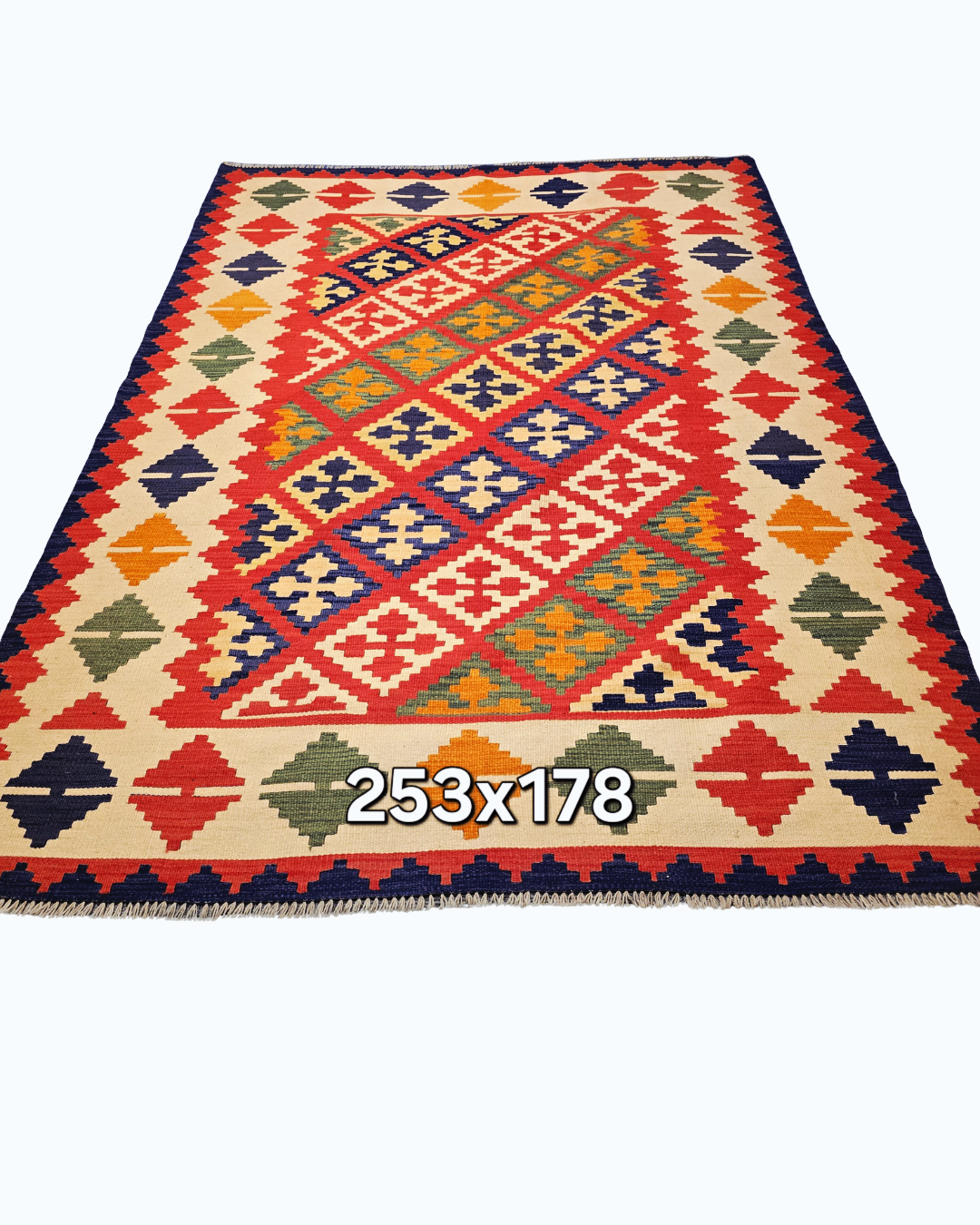 Tribal Kelim Afganistan 250x180 wollen vloerkleed handgeweven