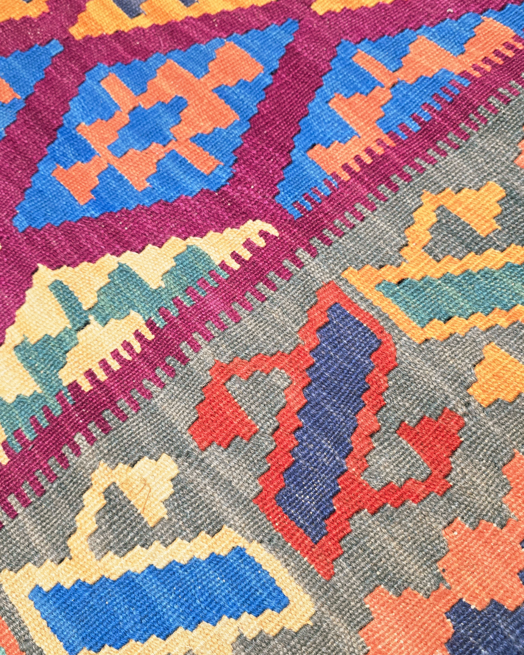 Afgan Tribal kelim 260x176 wollen vloerkleed flatweave