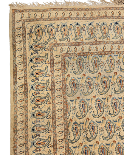 Groot Perzisch tapijt Kashan Boteh 420x320 wollen vloerkleed handgeknoopt Iran