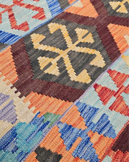Afgan tribal Kelim 240x174 wollenvloerkleed Flatweave
