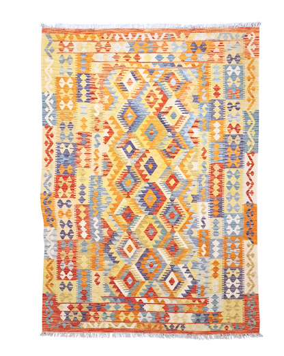 Tribal Kelim Afganistan 250x180 wollen vloerkleed handgeweven