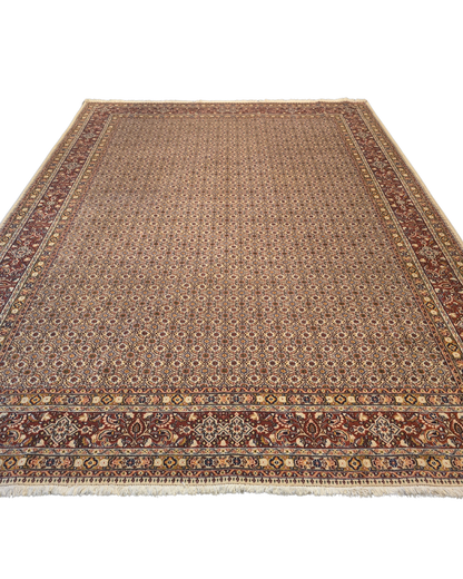 Groot Perzisch tapijt Moud 340x250 wol zijde vloerkleed Handgeknoopt Iran