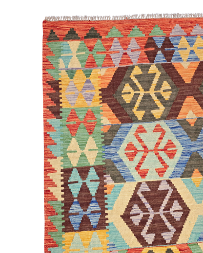 Afgan tribal Kelim 240x174 wollenvloerkleed Flatweave