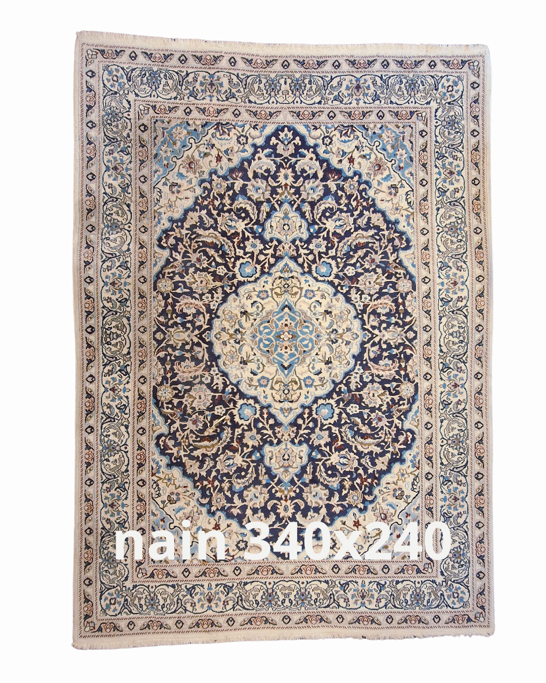 Groot Perzisch tapijt Nain 340x240 wollen vloerkleed Iran handgeknoopt