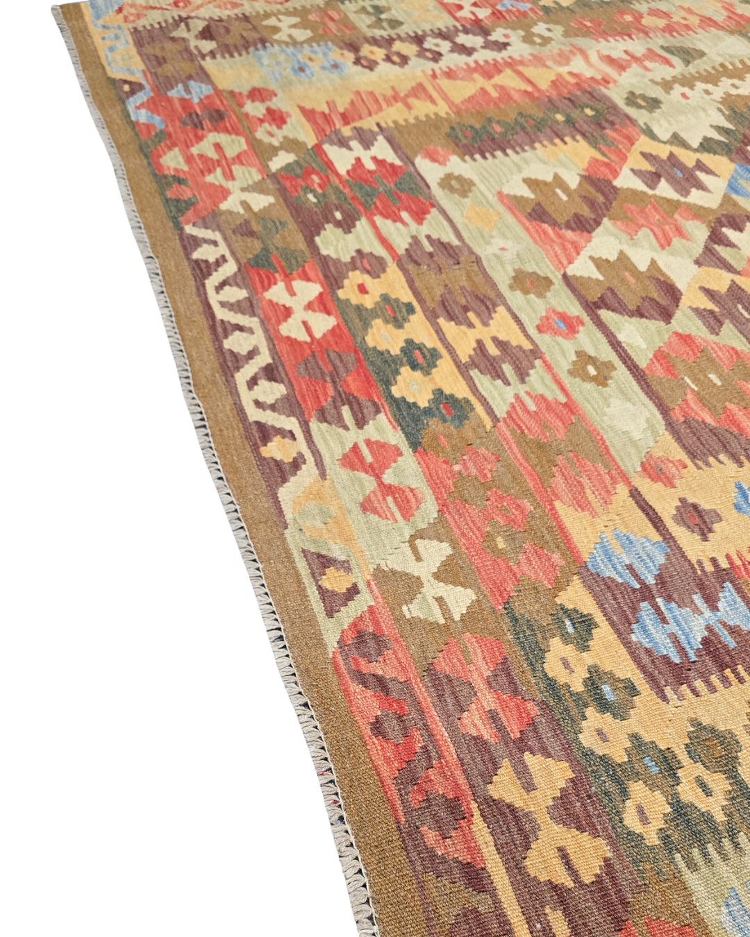 Afgan tribal Kelim 300x200 wollen vloerkleed handgeweven