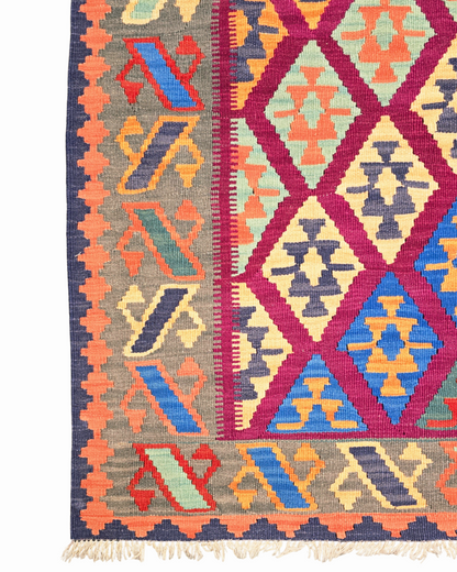 Afgan Tribal kelim 260x176 wollen vloerkleed flatweave