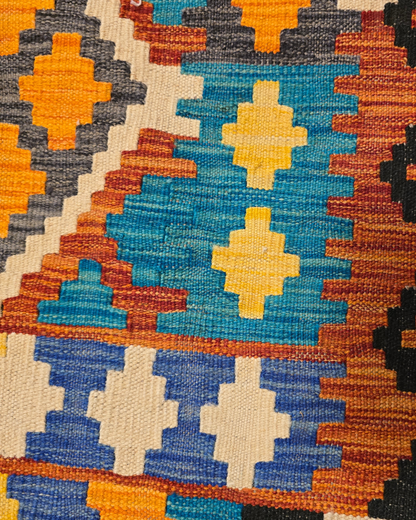 Afghan Tribal kelim 291x203 wollen vloerkleed flatweave