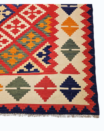 Tribal Kelim Afganistan 250x180 wollen vloerkleed handgeweven
