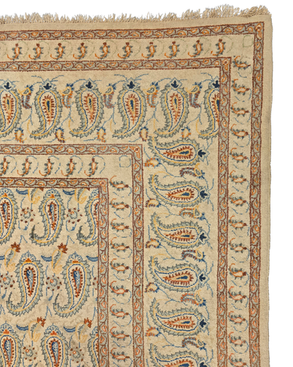 Groot Perzisch tapijt Kashan Boteh 420x320 wollen vloerkleed handgeknoopt Iran
