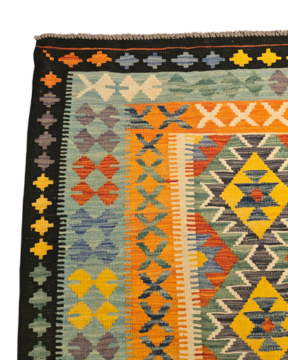 Kelim tapijt Afghan perzisch 286x191 wollen vloerkleed