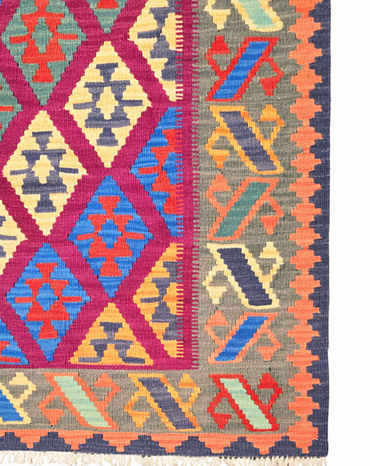 Afgan Tribal kelim 260x176 wollen vloerkleed flatweave
