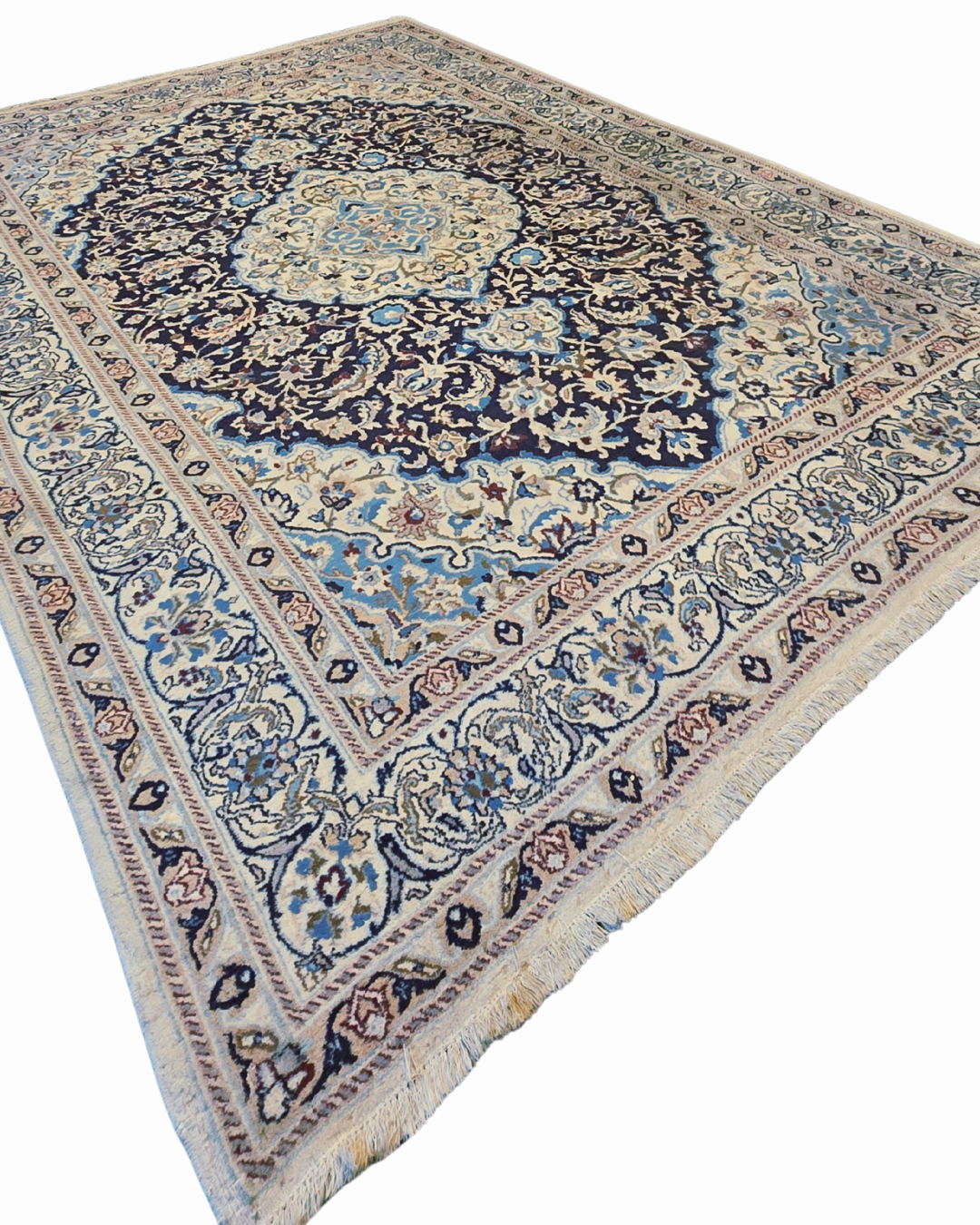 Groot Perzisch tapijt Nain 340x240 wollen vloerkleed Iran handgeknoopt