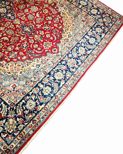 Groot Perzisch tapijt Kashan 400x300 wollen vloerkleed handgeknoopt Iran