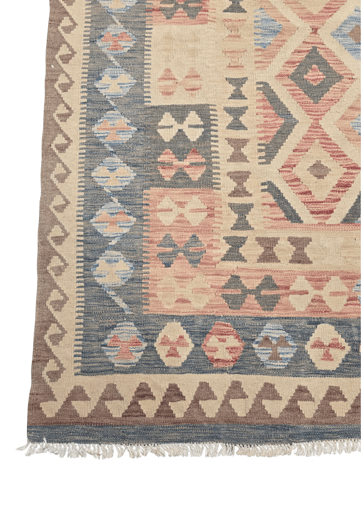 Afgan tribal kelim 290x190 handgeweven wollen vloerkleed