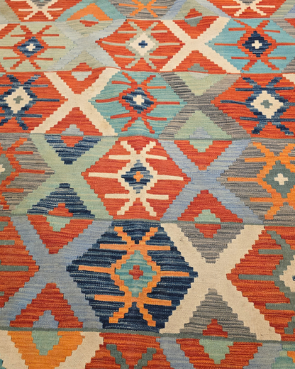 Kelim tapijt Afghan perzisch 298x203 wollen vloerkleed