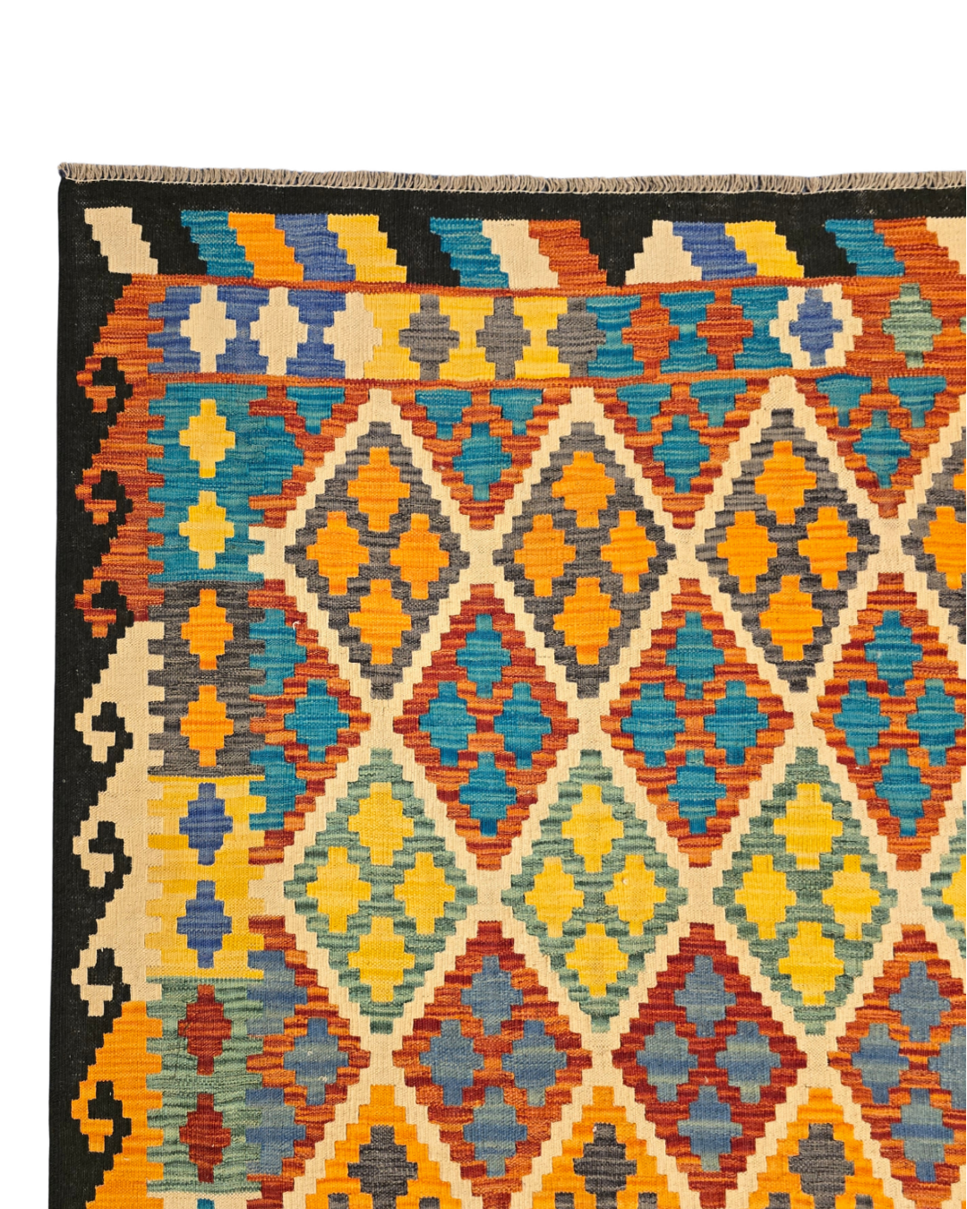 Afghan Tribal kelim 291x203 wollen vloerkleed flatweave