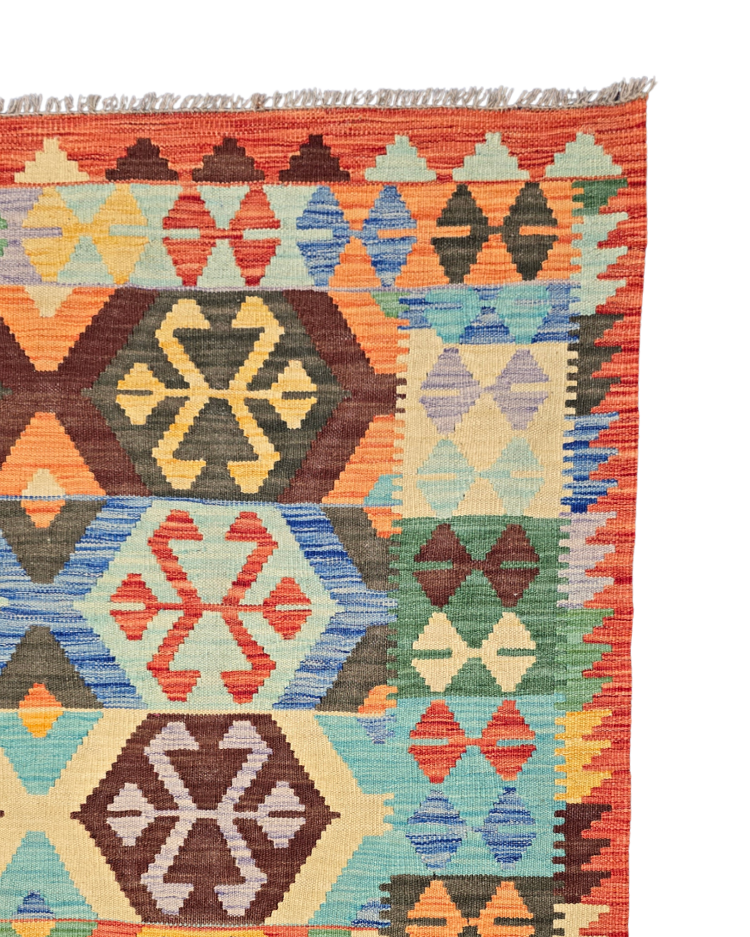 Afgan tribal Kelim 240x174 wollenvloerkleed Flatweave