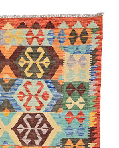 Afgan tribal Kelim 240x174 wollenvloerkleed Flatweave