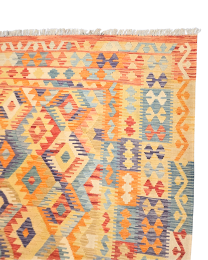 Tribal Kelim Afganistan 250x180 wollen vloerkleed handgeweven