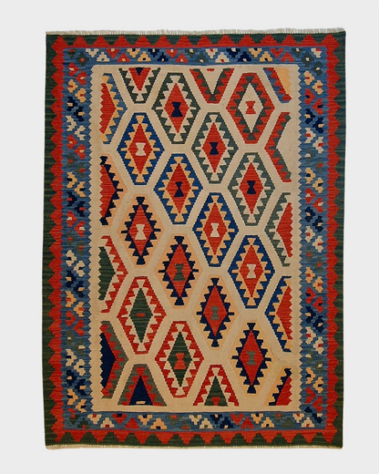 Kelim Fars Ghashgai 240x180 wollen vloerkleed flatweave handgeweven