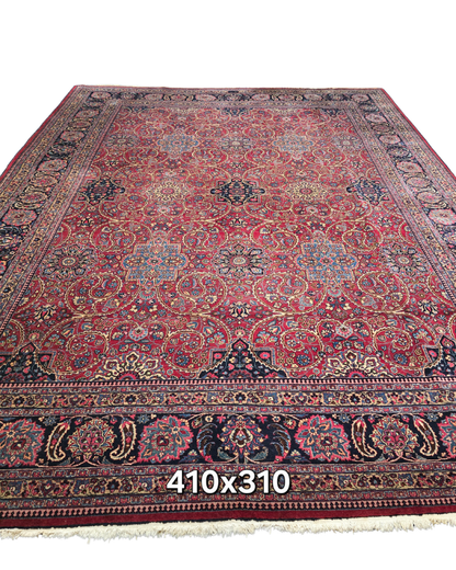 Groot Perzisch Tapijt Mashad 410x310 wollen vloerkleed iran handgeknoopt