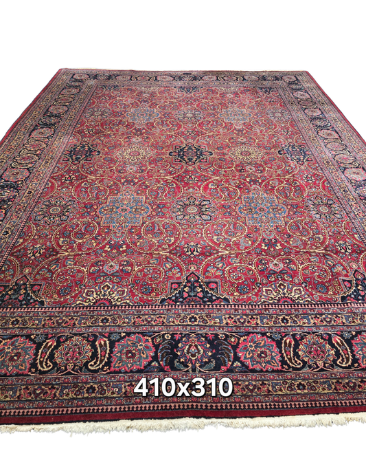 Groot Perzisch Tapijt Mashad 410x310 wollen vloerkleed iran handgeknoopt