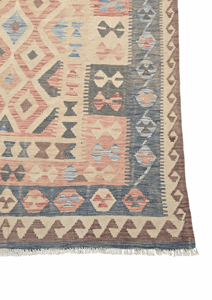 Afgan tribal kelim 290x190 handgeweven wollen vloerkleed