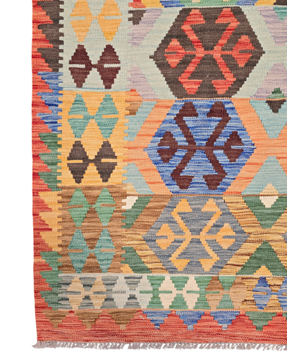 Afgan tribal Kelim 240x174 wollenvloerkleed Flatweave