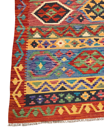 XL Groot Afghan Kelim Tapijt Perzisch 358x255 wollen vloerkleed