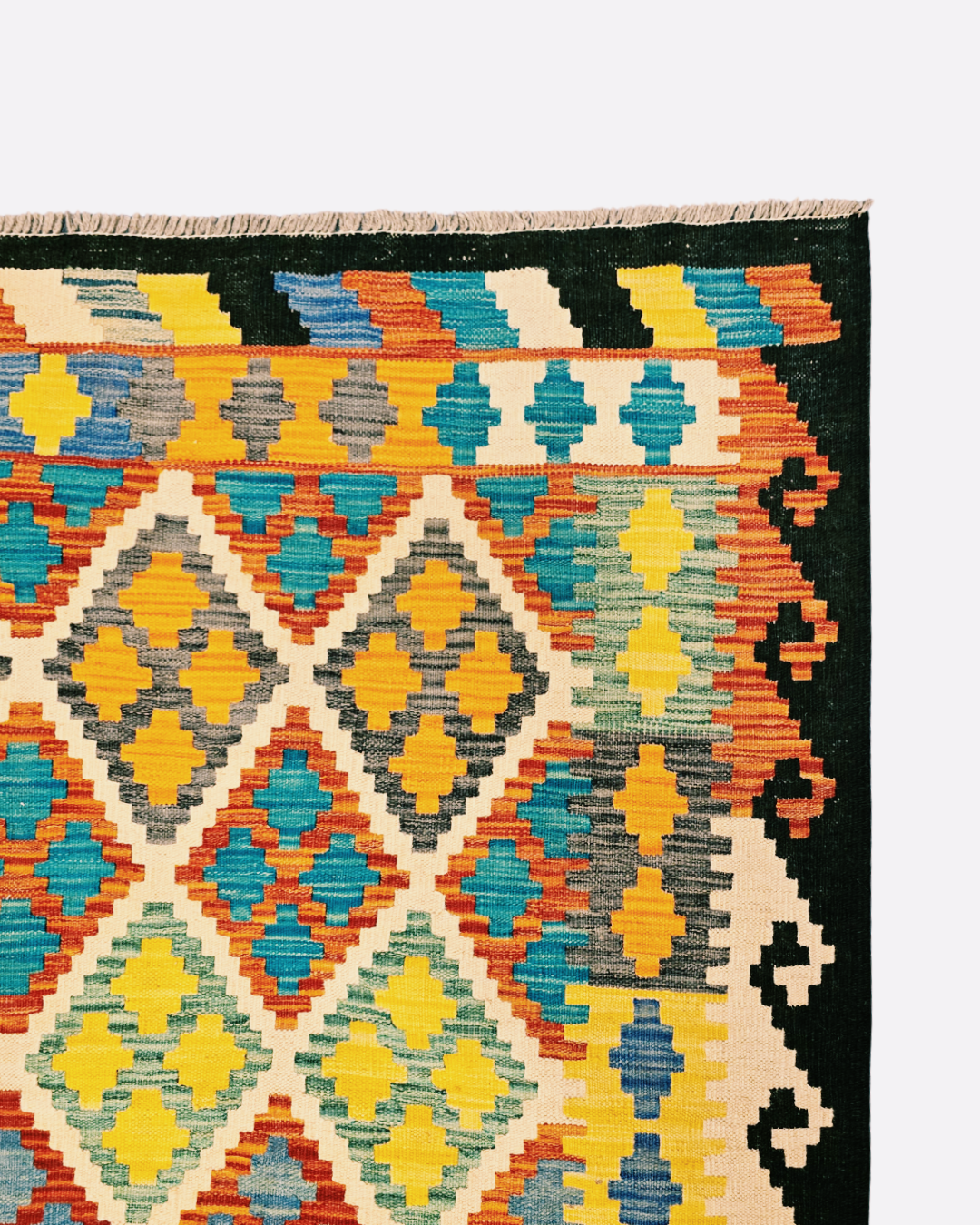 Afghan Tribal kelim 291x203 wollen vloerkleed flatweave