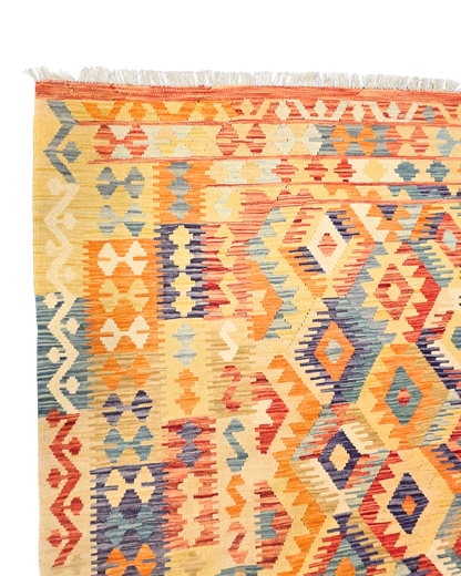 Tribal Kelim Afganistan 250x180 wollen vloerkleed handgeweven