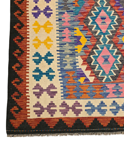 Kelim tapijt Afghan perzisch 304x205 wollen vloerkleed