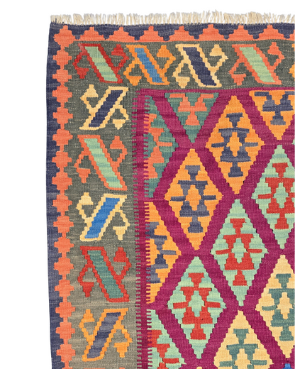 Afgan Tribal kelim 260x176 wollen vloerkleed flatweave